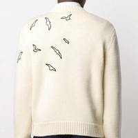 Benutzerdefiniertes LOGO OEM Mohair-Pullover Jacquard-Strickware Rundhals-Strickpullover Winter Casual Streetwear Gestrickter Mohair-Pullover für Herren