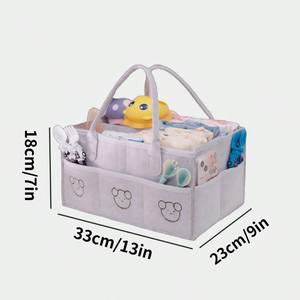 Cesta de almacenamiento para guardería, carrito de pañales para bebé, estación de pañales, elementos esenciales para recién nacidos, organizador de pañales para bebé, bolsa de pañales para mamá - Product Image 4