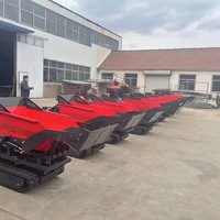 Mini-Brouette Thermique Transporteur 500kg 800kg, Dumper Chenillé Chargeur Frontal avec Moteur et Pompe pour Exploitations Agricoles