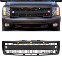 Calandre de voiture LED noire mate, accessoire extérieur pour calandre avant de voiture pour SILVERADO 2007-2013 tout-terrain avec calandre de voiture LED