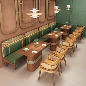 Thương mại Nhật bản Nhà hàng phương Tây Bộ Đông Nam Á chủ đề thẻ ghế sofa bàn ghế kết hợp cho quán cà phê gọn gàng khách sạn sử dụng - Product Image 1