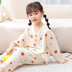 Conjunto de Pijamas de Manga Larga de Algodón con Estampado de Dibujos Animados de 2 Piezas de Alta Calidad para Niños y Niñas, Ropa de Dormir de Verano - Product Image 2