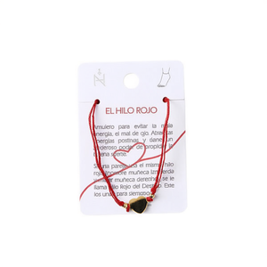 Tobillera de acero inoxidable con corazón de hilo rojo para mujer, estilo bohemio, regalo de joyería. - Product Image 1
