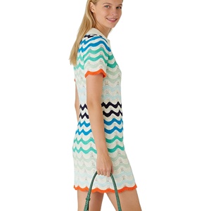 ชุดเดรสโครเชต์สั้นทรงเข้ารูป แขนสั้น ลายไล่สี ดีไซน์ยกสะโพก สไตล์เซ็กซี่ ทันสมัย สำหรับผู้หญิง (ODM) - Product Image 2