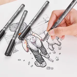 ปากกาเคลือบ STA Micron - ปากกาหมึกดําสําหรับจัดเก็บข้อมูล - ปากกาสําหรับเขียน วาดภาพ หรือเขียนวารสาร - ขนาดจุดต่างๆ - 9 แพ็ค