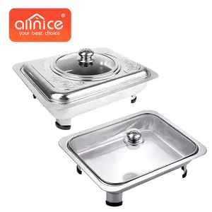 Low Price Catering Equipment Buffet Food Warmer Stainless Steel Chafing Dish With Glass Lid