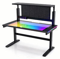 Mesa de Juego Profesional RGB de Alta Calidad para Deportes Electrónicos con Altura Ajustable, Estructura de Acero y Superficie de Fibra de Carbono