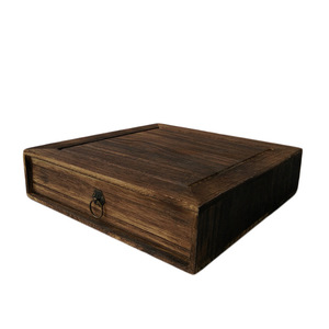 Wooden Tea <b>Cake</b> <b>Box</b> 26cm Square Handmade Single Layer Storage <b>Gift</b> Packaging - Product Image 5