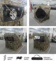 Abri de chasse portable en tissu Oxford camouflage, abri au sol à montage rapide pour la chasse au cerf et au dinde, OEM