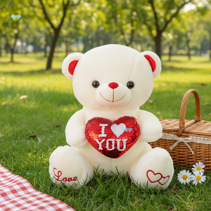 Orsacchiotto di Peluche per San Valentino e Festa della Mamma, con Cuore 'Ti Amo', Regalo Romantico, Produzione OEM - Product Image 4
