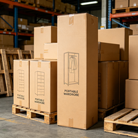 Boîte d'emballage pour armoire portable, impression personnalisée, carton ondulé robuste, boîte d'expédition pour meubles