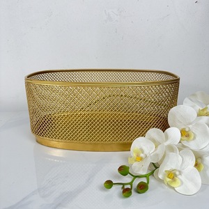 Modern Minimalist Iron <b>Rectangular</b> Grid <b>Flower</b> <b>Pot</b> Gold Wrought Hollow Vase Hotel Indoor Decor Planters - Product Image 4