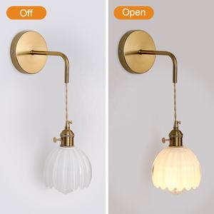 เชิงเทียนติดผนังกระจกนมสไตล์ยุโรปหรูหราสำหรับห้องนั่งเล่นโคมไฟติดผนังที่ทันสมัย - Product Image 4