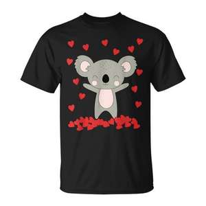 T-shirt promotionnel mignon avec koala et cœurs pour la Saint-Valentin - Product Image 1