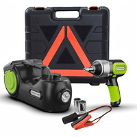 Kit Cric de Voiture Électrique Numérique 5 T avec Clé, Outils d'Urgence 5 Tonnes 12 V CC, Cric de Voiture Automatique Électro-Hydraulique et Pompe à Pneus