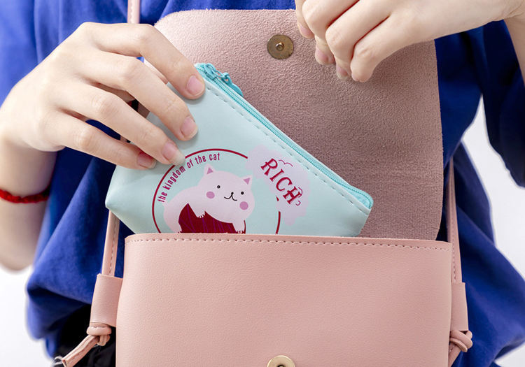 Mini Cute Coin Purse Hologram Holographic Rainbow PU Leather