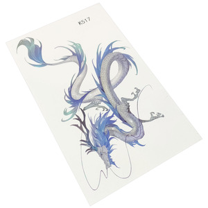 Vente en gros d'usine, tatouage temporaire de <span class=keywords><strong>dragon</strong></span> chinois, autocollant de luxe pour le corps, le bras, la main, le pied, maquillage, imperméable, coloré, long, faux tatouage temporaire - Product Image 6