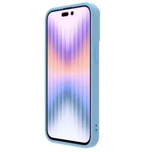 Nillkin Haze Blue CamShield Silky Silicone Case For Apple IPhone 15 Pro Max Mobile Phone Accessory
