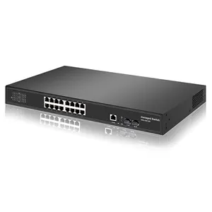 Conmutador Ethernet rápido 16 18 puertos Gigabit completo con 2 ranuras SFP de fibra de 1Gb capa 2 conmutador de red empresarial L2 L3 gestionado