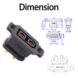 Bloques de Terminales Eléctricos Amass XT90E-F para Modelos de Aviones, Conector de Carga para Baterías de Litio, Enchufe XT90 para Vehículos Eléctricos - Product Image 4