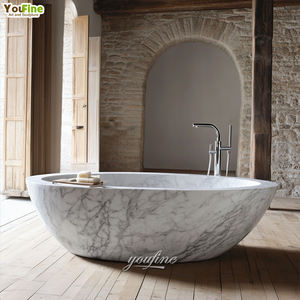 Neues Design Handgeschnitzte Wunderschöne Muschelförmige Badewanne aus Massivem Marmor für das Badezimmer - Product Image 3