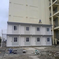 Bâtiment de dortoir à deux étages, maison conteneur préfabriquée pliable de 20 pieds, huit chambres, projet de camp isolé en acier, personnalisable OEM ODM