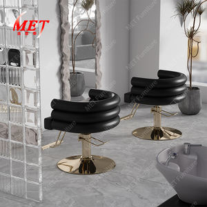 Chaise de coiffure moderne à base ronde en or Chaise de barbier de luxe pour femmes Vente en gros - Product Image 2