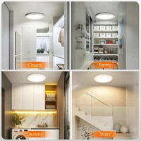 Lámpara de Techo LED con Sensor de Movimiento, Control Remoto, Carga USB, Instalación Magnética, Redonda, para Escaleras, Dormitorio, Armario, Lámpara Nocturna
