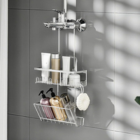 Organisateur mural Dobby par Floating Square pour maquillage et salle de bain, lot de 5 étagères murales de rangement au-dessus des toilettes