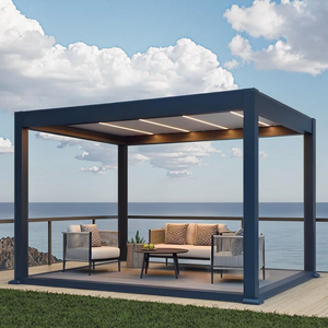 Pergola bioclimatique motorisée sur mesure, gazebo, pavillon, toit à lames en aluminium résistant au vent pour la cour, le patio, la terrasse - Product Image 6