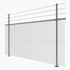 hot sale 60mm*60mm,2.0mm galvanized pvc coated mesh rolls cyclone wire chainlink fence panels chain link fence