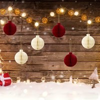 Umiss Décorations de Noël Écologiques : Lanternes et Boules en Papier pour Arbre de Noël, Ornements Artisanaux avec Aimant pour la Maison