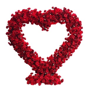 Arco de flores azul con forma de corazón, arco de rosas para decoración de eventos. - Product Image 2