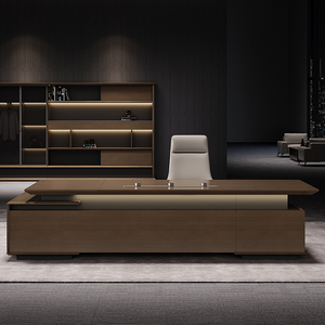 Escritorio de presidente ejecutivo de madera maciza moderno de lujo de gama alta Juego de escritorio de oficina simple de muebles de madera de alta calidad - Product Image 2