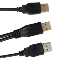 Câble USB2.0 2 en 1 type A mâle vers A mâle Câble Y pour PC HDD