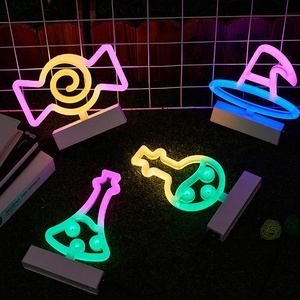 USB Pin hoạt động LED Halloween Neon dấu hiệu ánh sáng kẹo sọ phù thủy Thanh Quảng cáo bảng đèn cho đám cưới tình yêu trang trí nhà - Product Image 3