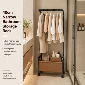 Meuble de rangement compact en tissu, gain de place, penderie autoportante de 40 cm pour appartement minuscule ou location - Product Image 1