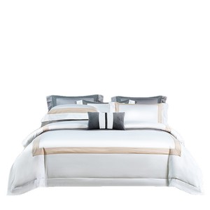 Pima Cotton Four-Piece Bedding Set 140-Count <b>Double</b>-Ply Solid Color Modern Style All-Season Breathable Satin Finish - Product Image 5
