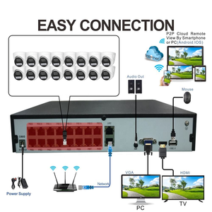 Kit de caméra de sécurité réseau CCTV TSEye 16 canaux 8MP avec microphone intégré, détection de mouvement, vision nocturne, caméra extérieure intelligente POE - Product Image 2