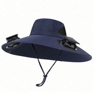 En gros, Casquette d'été en nylon avec ventilateur solaire et deux ventilateurs rafraîchissants, pour la pêche, le cyclisme et l'usage quotidien - Product Image 5