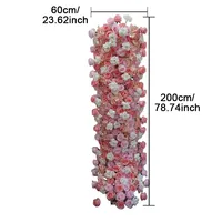 Arreglo Floral de Rosas Rosadas de Seda Hecho a Mano en 5D, Decoración de Fondo para Bodas, Eventos, Fiestas, Mesa, Sofá