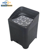 Lampu Par LED Baterai Tahan Air IP65 9x18W RGBWAUV Uplight Nirkabel dengan Remote IR untuk Pesta DJ dan Liburan