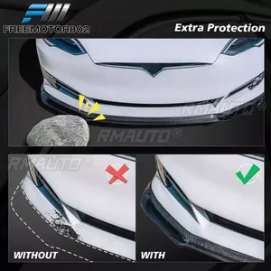 Lèvre de pare-chocs avant style fibre de carbone pour Chevrolet Corvette C6 2005-2013, modèles Z06 ZR1 Wide Body, noir brillant - Product Image 4