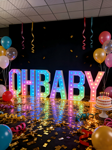 Yongnuo Lettere e Numeri da 4 Piedi, Colore Bianco Caldo, Arte Decorativa in Ferro Battuto, Design Digitale Irregolare per Molteplici Occasioni - Product Image 1