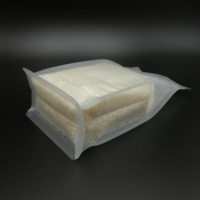 Sac d'emballage alimentaire en plastique à fond plat avec fermeture éclair et thermoscellage