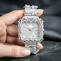 Nouvelle Arrivée Montre de Luxe pour Homme avec Design Épines et Diamants Moissanite Sertis, Verre Saphir 40mm, Montre-Bracelet Automatique de Plongée