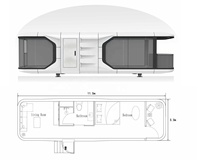 Kits de maisons préfabriquées en acier de luxe Cymdin, conception de capsule spatiale personnalisée pour petite maison, villa incluant une salle de bain