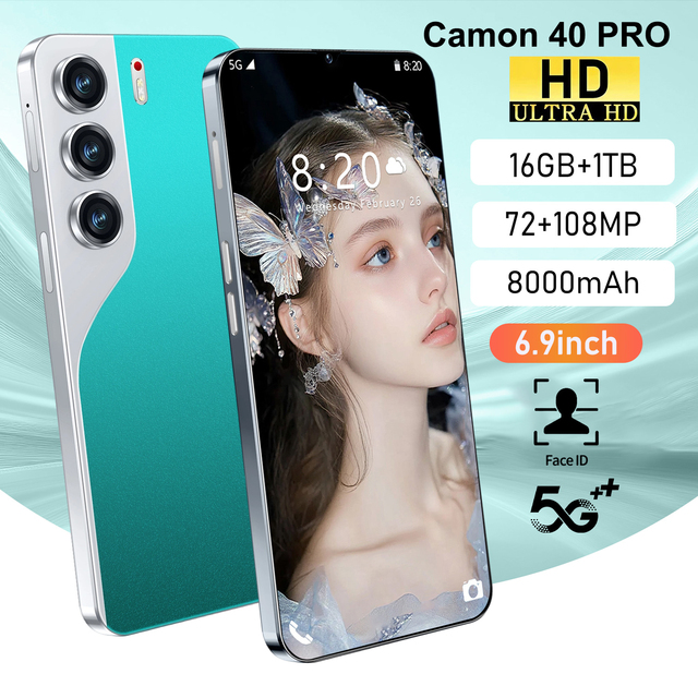 Wholesale Camon 40 Pro Techno Android Smartphone 7.3 Inch 16+1TB 5G Deca-core 8000mAh Battery 108MP Camera Supports LTE English