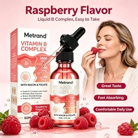 Gouttes liquides de complexe de vitamine B Metrand, saveur framboise, niacine, folate, soutien cardiaque et cérébral, complément alimentaire quotidien
