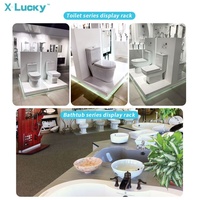 Support d'exposition de lavabo sur pied en métal pour salle de bain, design personnalisé en usine, pour robinet et articles sanitaires